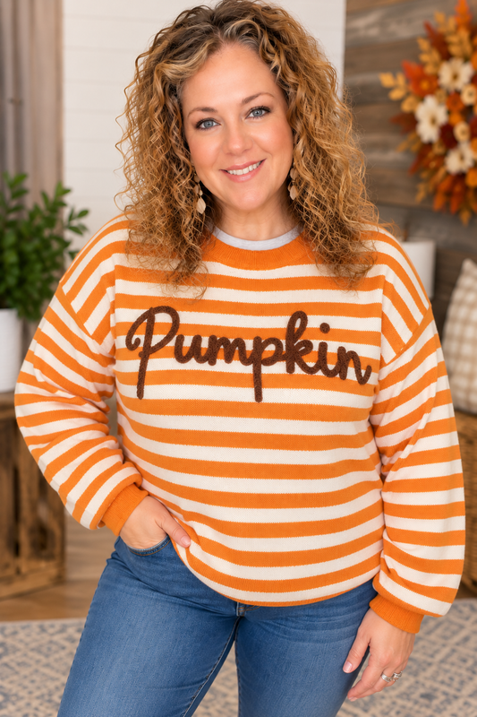 Pumpkin Striped Sweater
