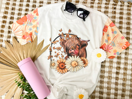 Butterfly Cow Tee