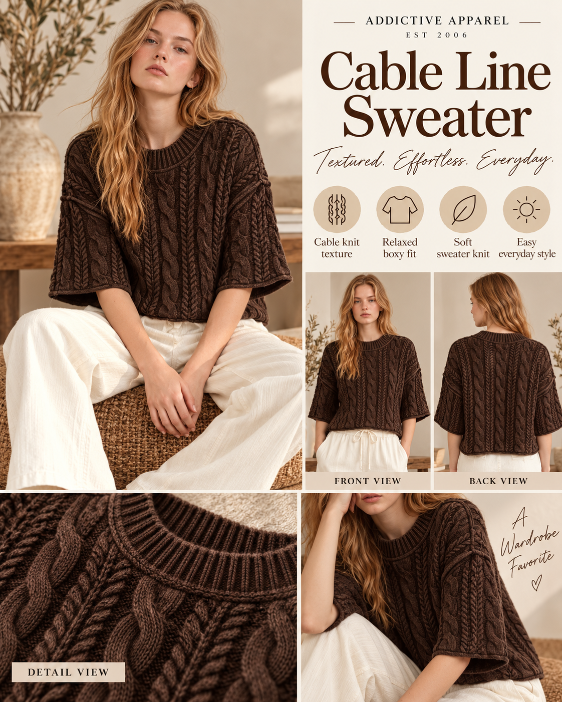 Cable Line Sweater