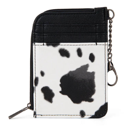 Wrangler Cow Print Mini Zip Card Case
