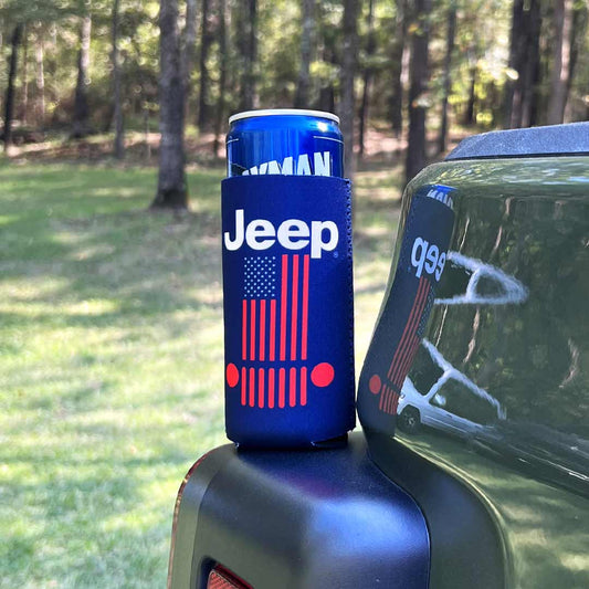 Jeep Stars & Slots Slim Can Koozie