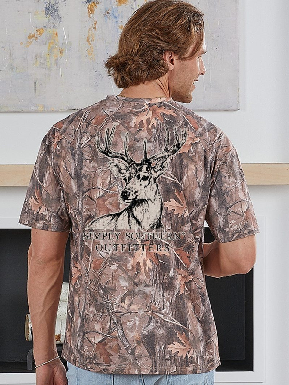 Simply Southern Mens Camo Deer Tee