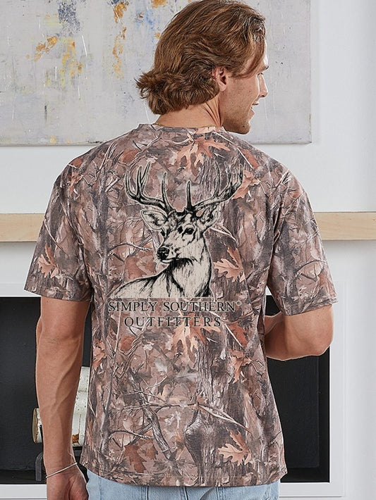 Simply Southern Mens Camo Deer Tee