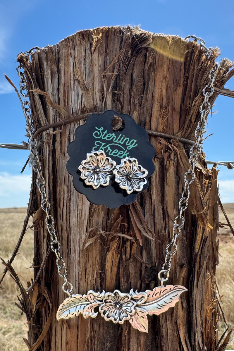 Tooled Flower Necklace