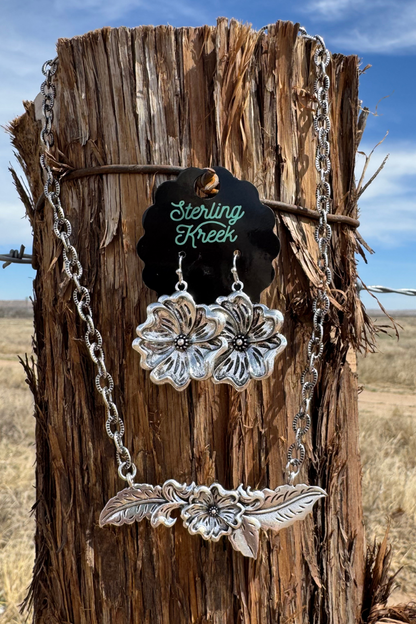 Tooled Flower Earrings