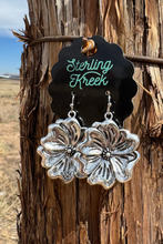 Tooled Flower Earrings