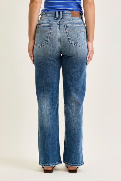 Judy Mid Rise Straight Jeans