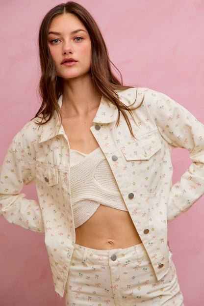 RIbbon & Floral Jacket
