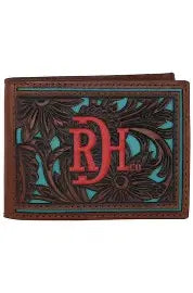 Red Dirt Hat Co. Tooled Turquoise Inlay Wallet