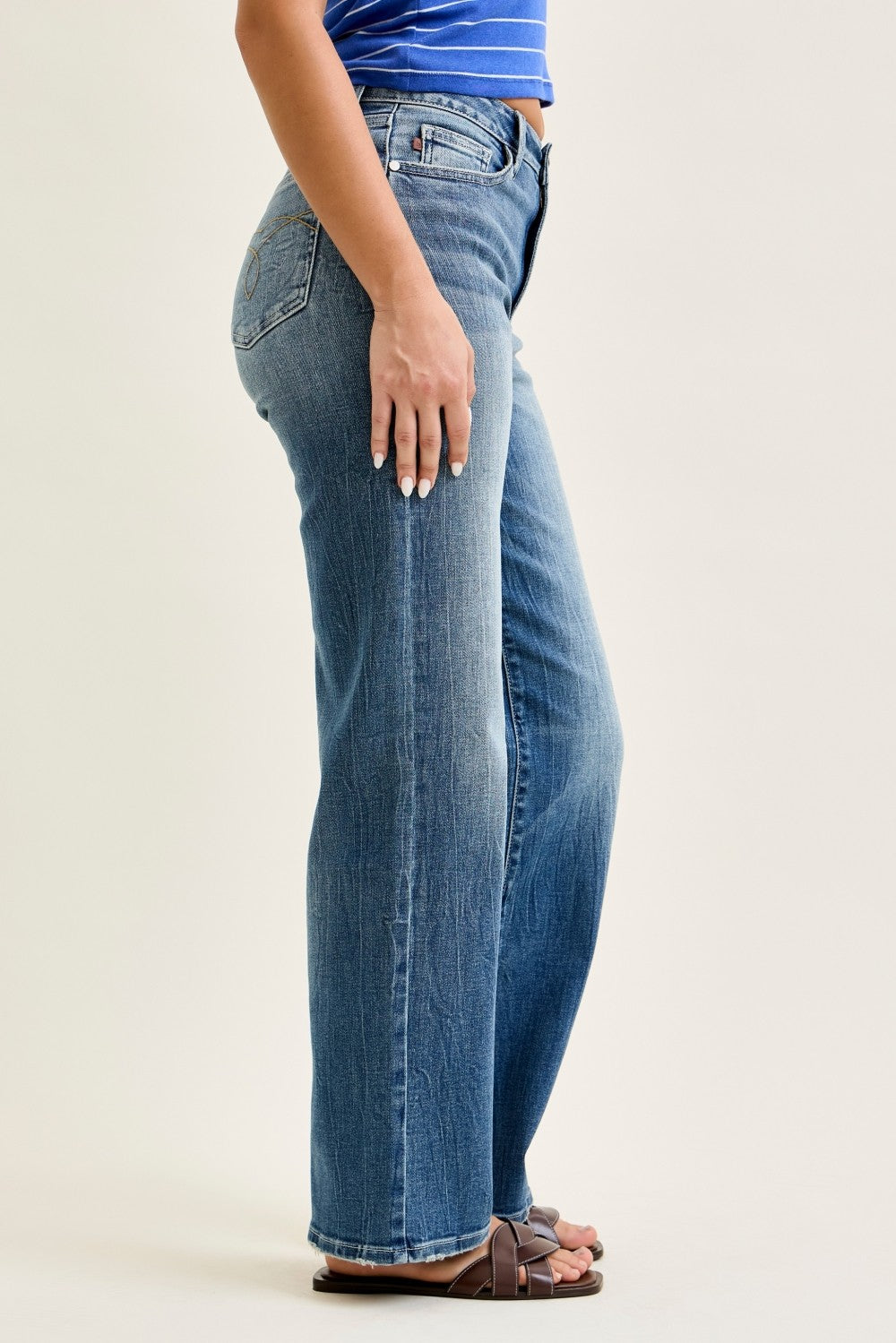 Judy Mid Rise Straight Jeans