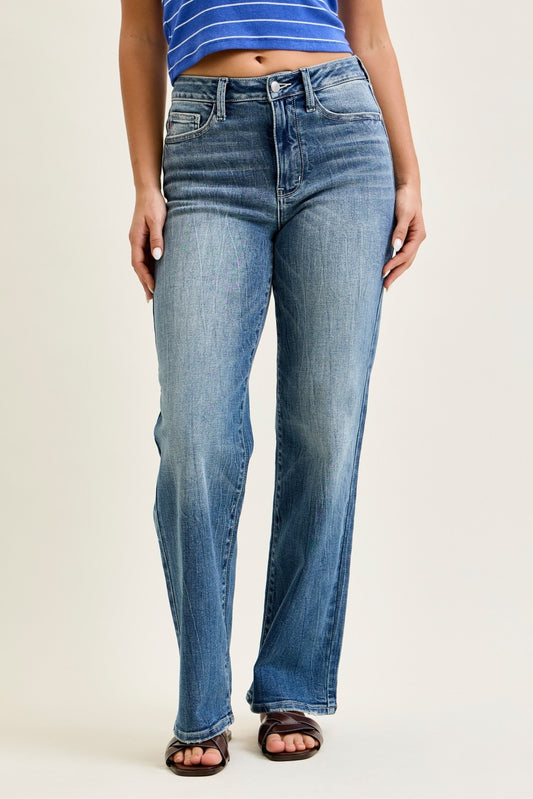 Judy Mid Rise Straight Jeans