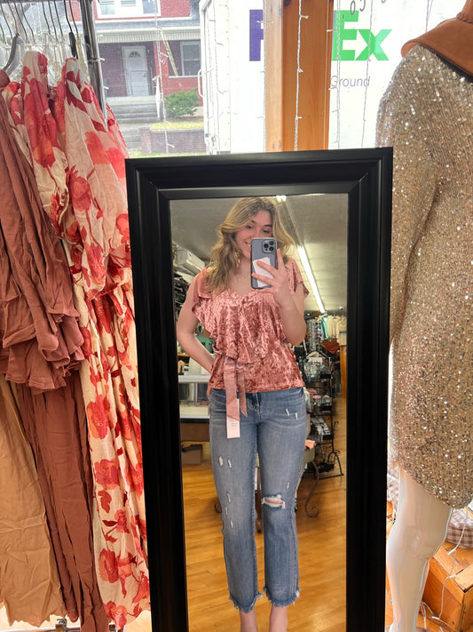Cascading Velvet Top