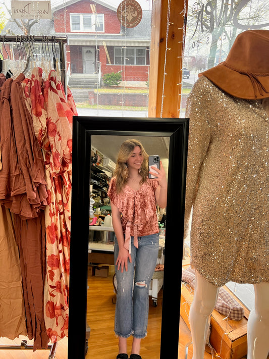 Cascading Velvet Top