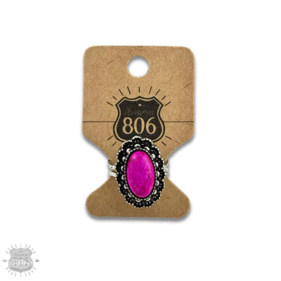 Western Oval Stone Adjustable Ring