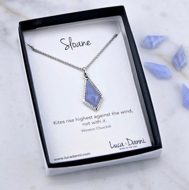 Blue Lace Agate Sloane Slider Necklace