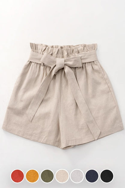 Linen Paperbag Shorts