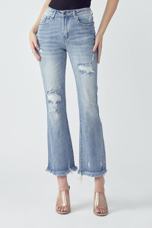 Take It All In Ankle Flare Jeans