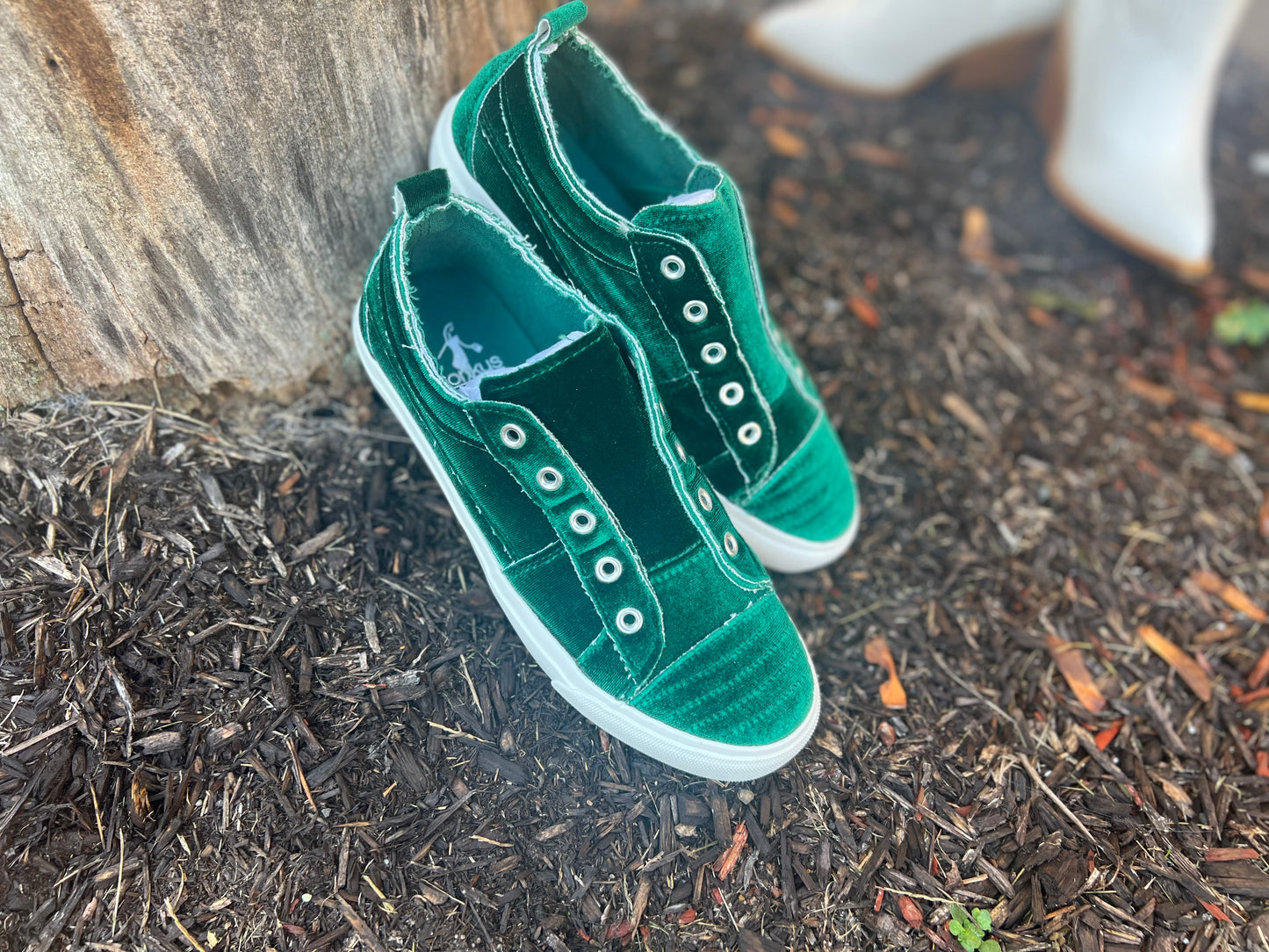 Green Velvet Babalu Shoes