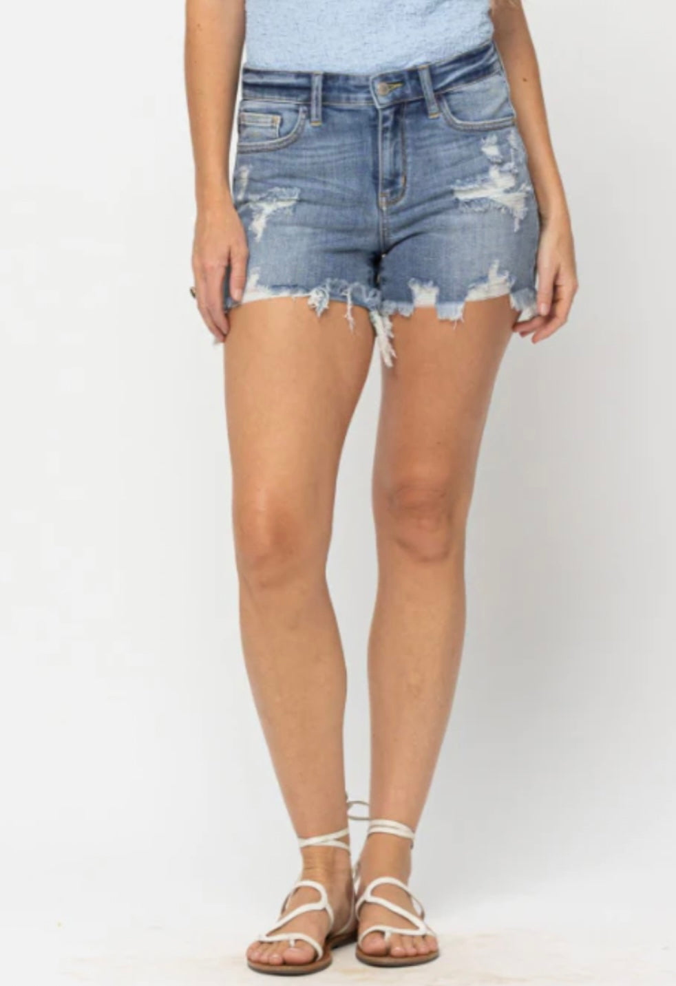 Judy Blue Destroyed Hem Shorts