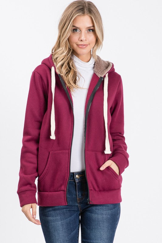 Burgundy Zip UP