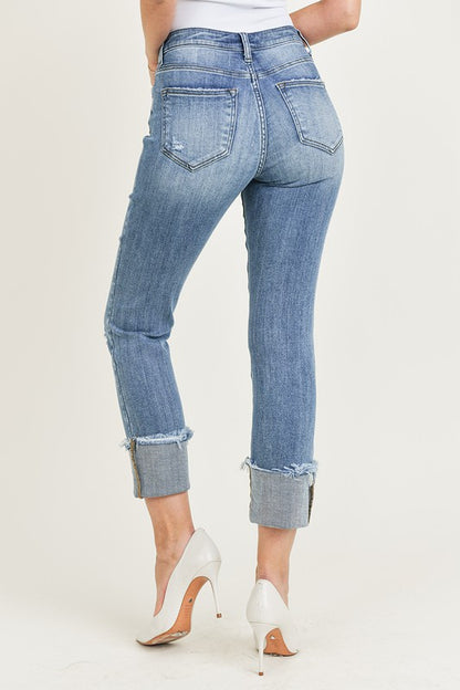 Never Lonely Cuffed Straight Jeans (L7)