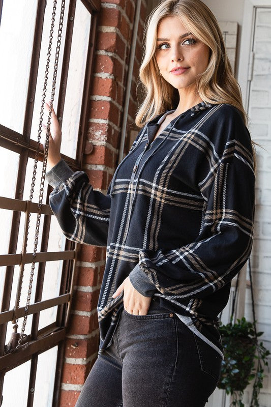 Mystery In The Night Plaid Hoodie