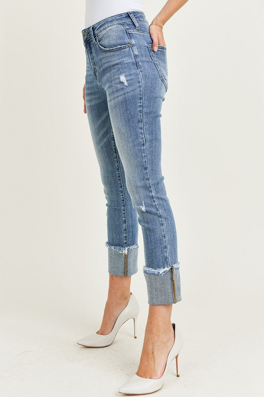 Never Lonely Cuffed Straight Jeans (L7)