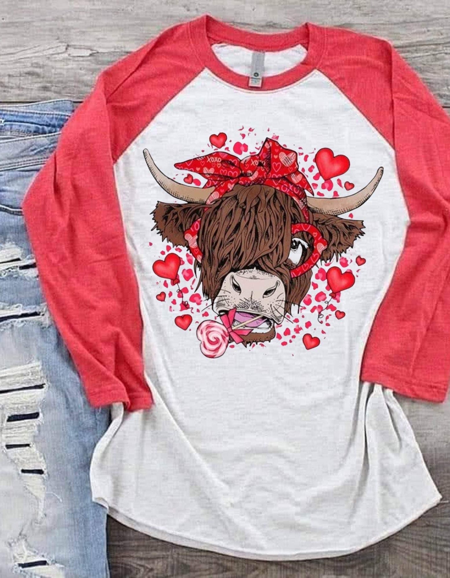 Highland Cow Love Baseball Tee